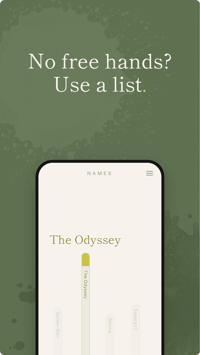 No free hands? Use a list: the drawn name lit on its paper straw