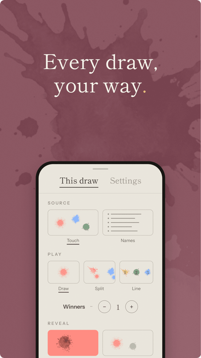 Every draw, your way: the draw settings sheet