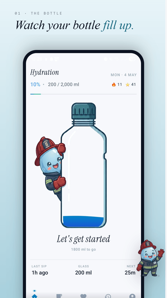 Sip hydration screen